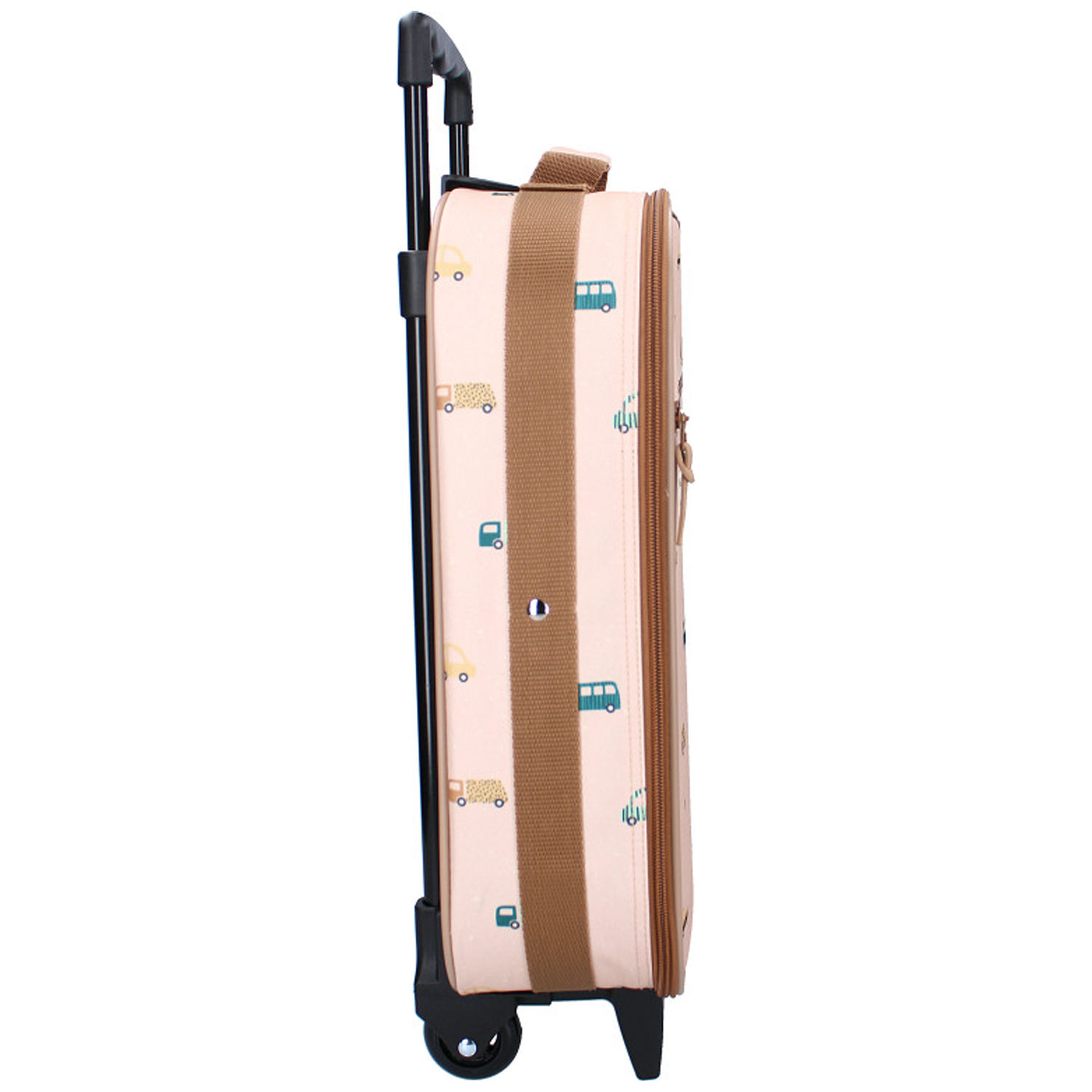 Valise à roulettes enfant Voitures beige (Kidzroom) - Image 2