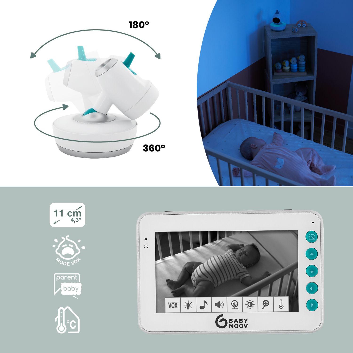 Babyphone vidéo YOO-Moov 360° (Babymoov) - Image 8