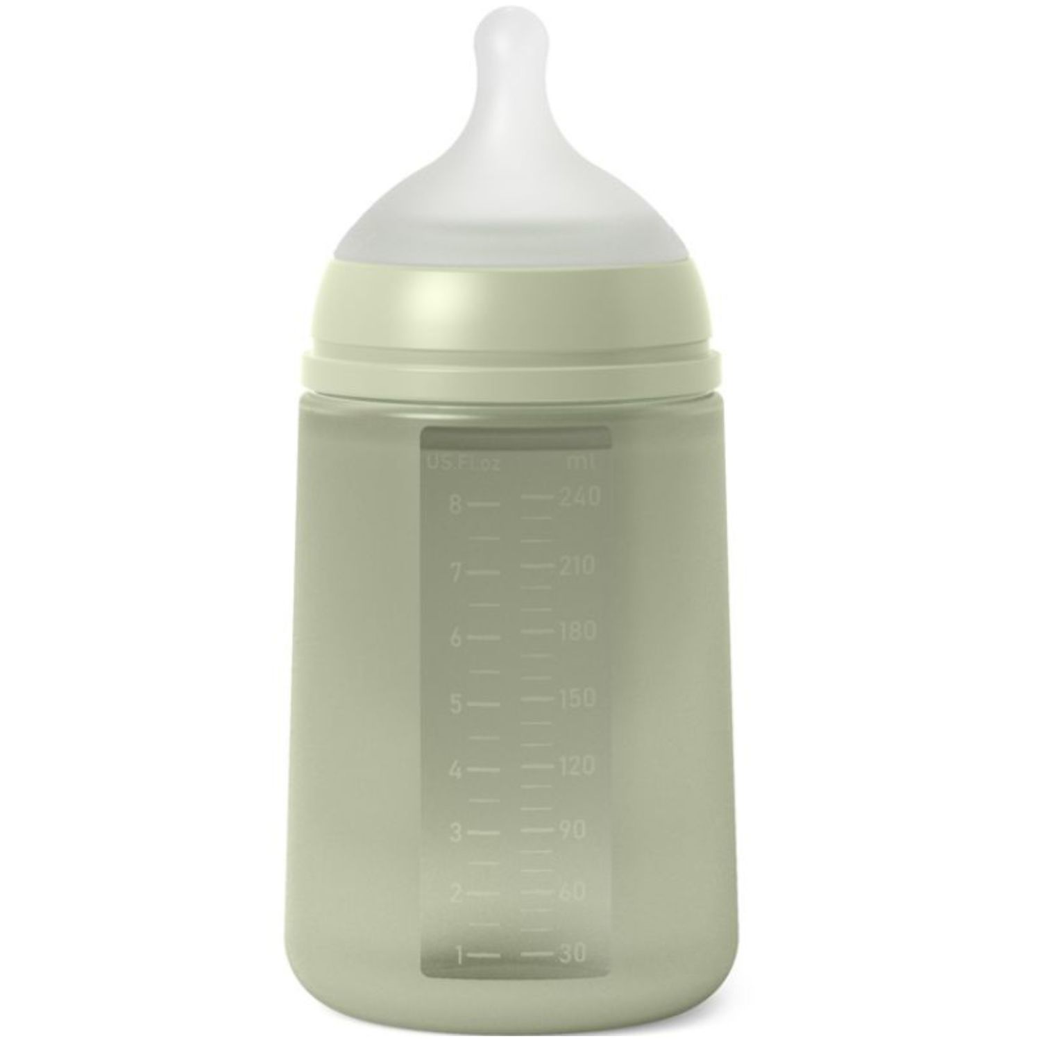 Suavinex - Biberon silicone débit moyen colour essence vert (240 ml)