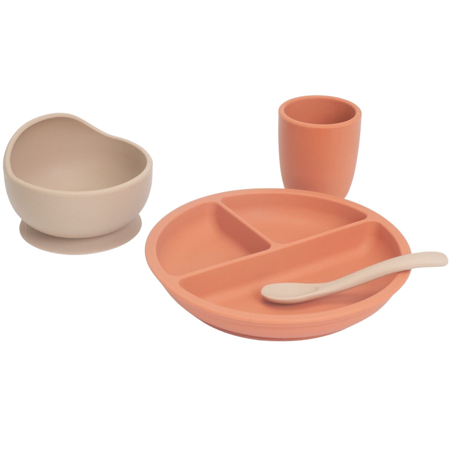 Coffret repas en silicone Terre de sienne-Sable (4 pièces) (Trois Kilos Sept) - Image 2