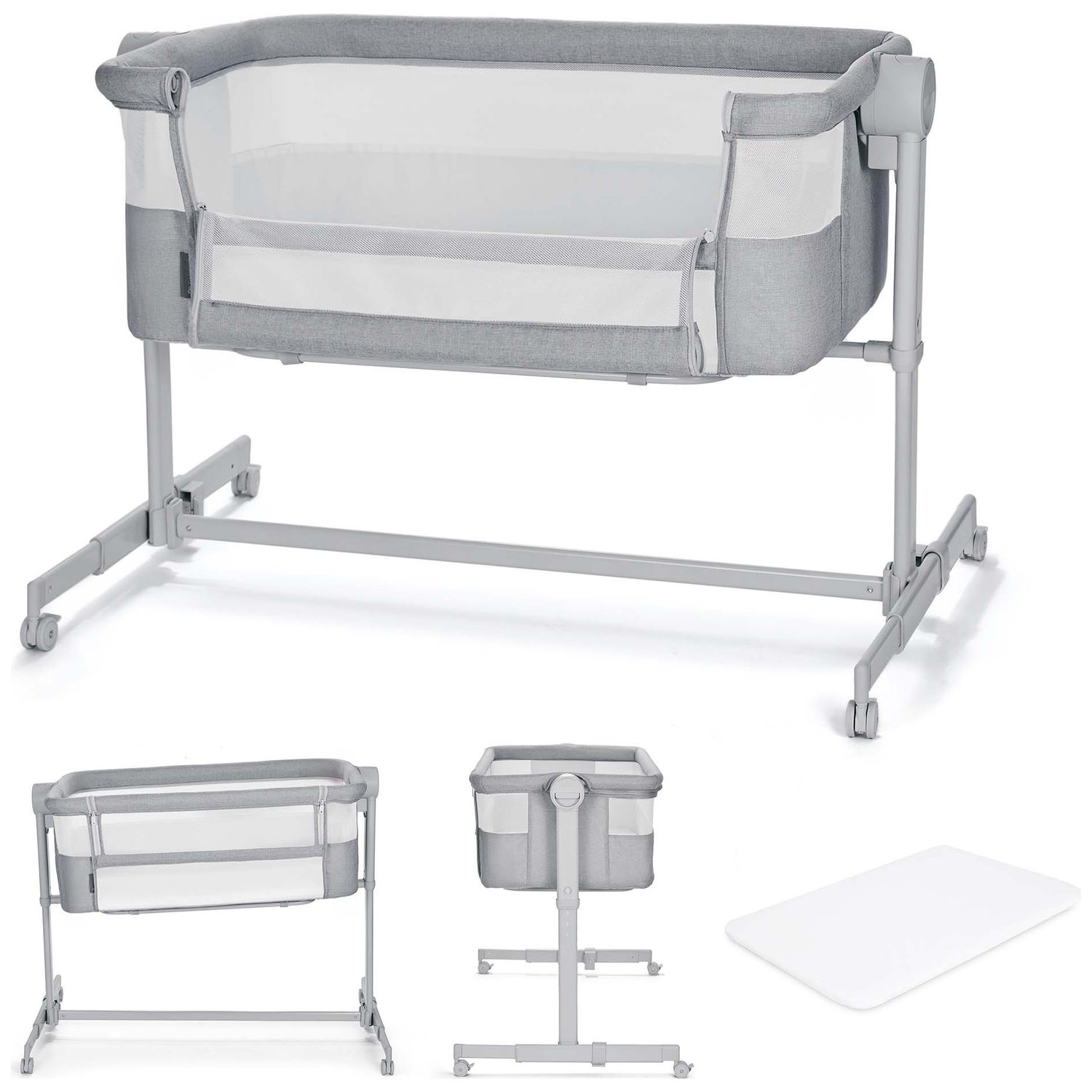 Lit cododo 2 en 1 Nestee Up 2 Full Light Grey (Kinderkraft) - Image 6