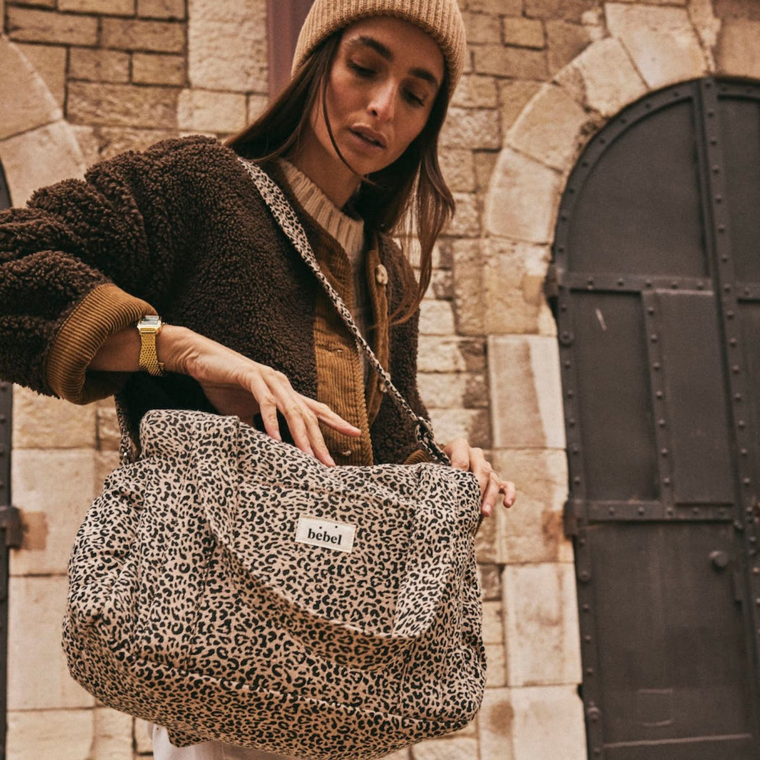 Sac à langer Middle Léopard beige (BEBEL) - Image 5