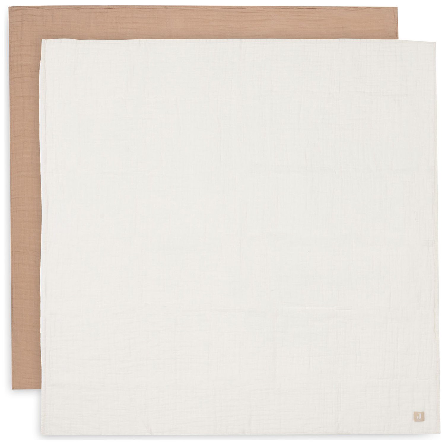 Jollein - Lot de 2 maxi-langes en coton Biscuit-Ivory (115 x 115 cm)
