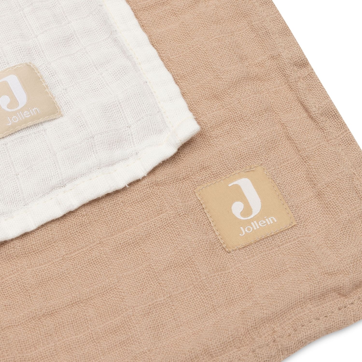 Lot de 2 maxi-langes en coton Biscuit-Ivory (115 x 115 cm) (Jollein) - Image 6