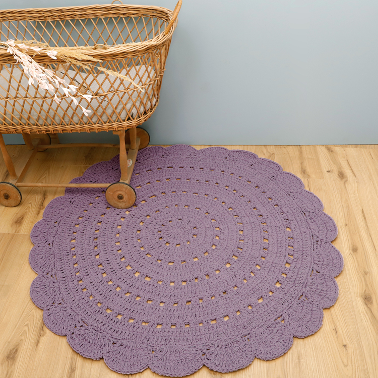 Tapis rond Alma mauve (120 cm) (Nattiot) - Image 2