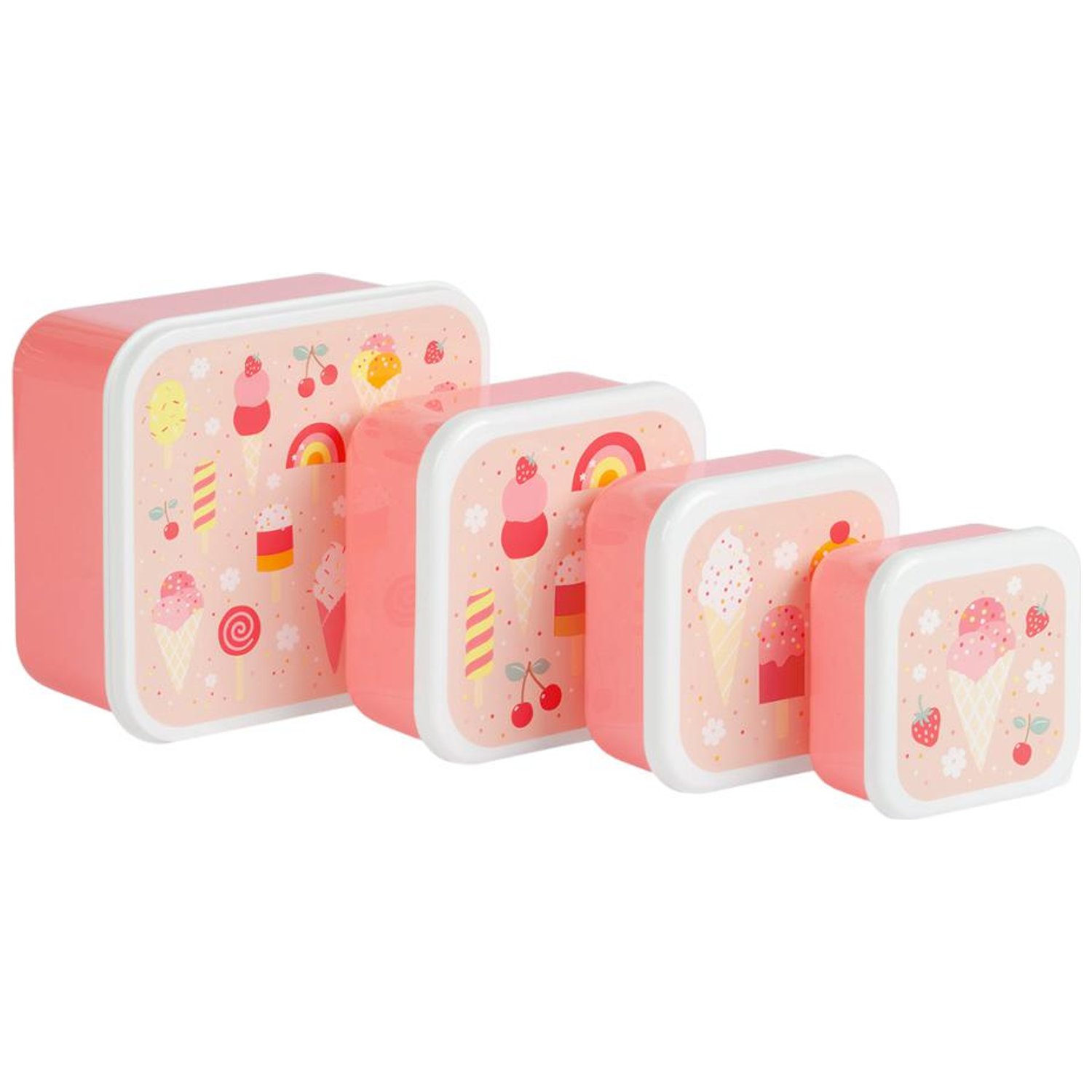 Lot de 4 boîtes à goûter Crème Glacée