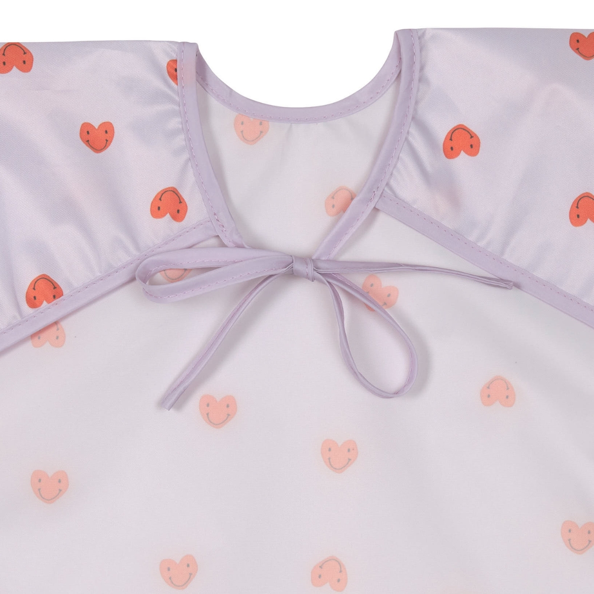 Lot de 2 bavoirs manches longues Happy Rascals Coeur lavande (Lassig) - Image 2