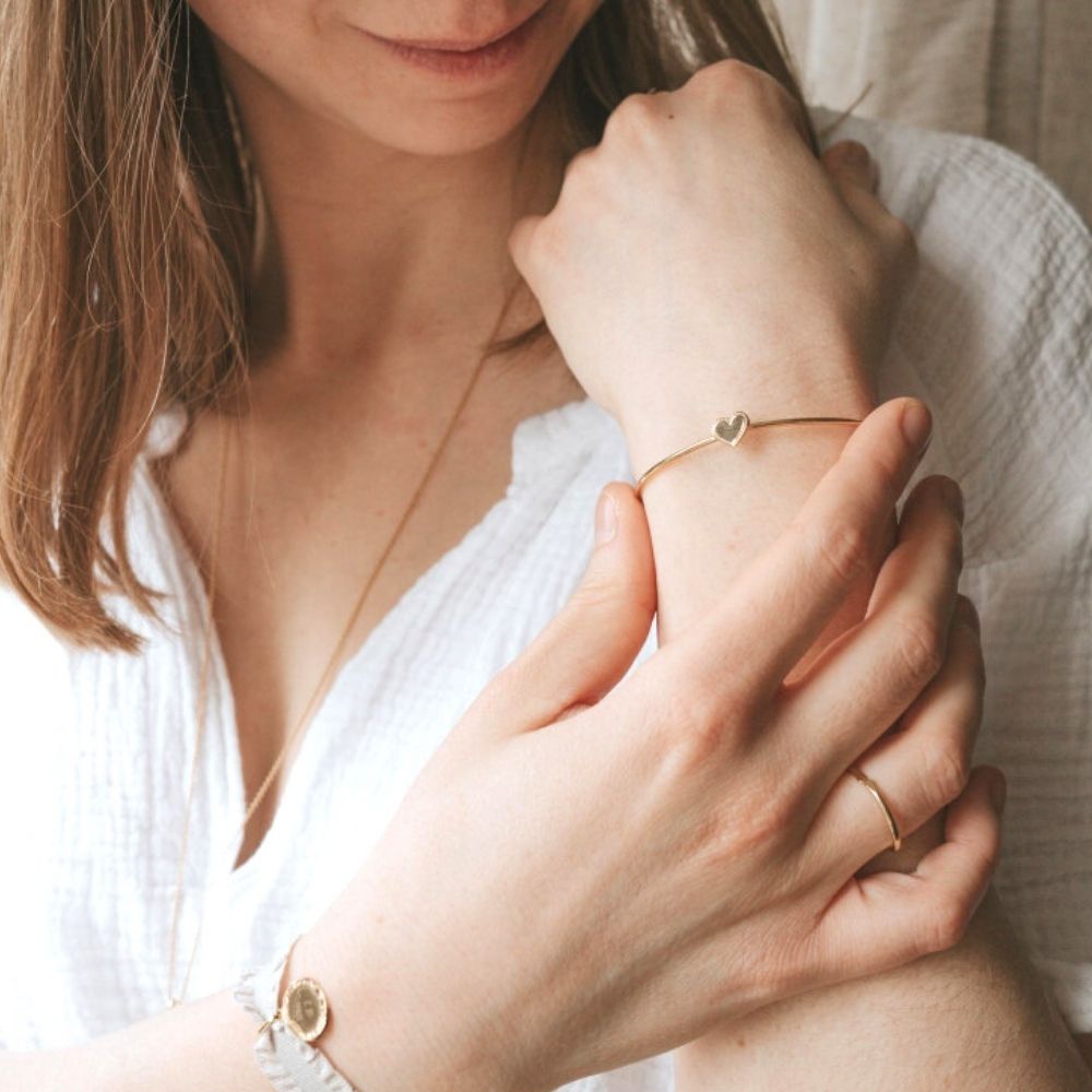 Jonc Simone en plaqué or jaune (personnalisable) (Mon Petit Poids) - Image 2