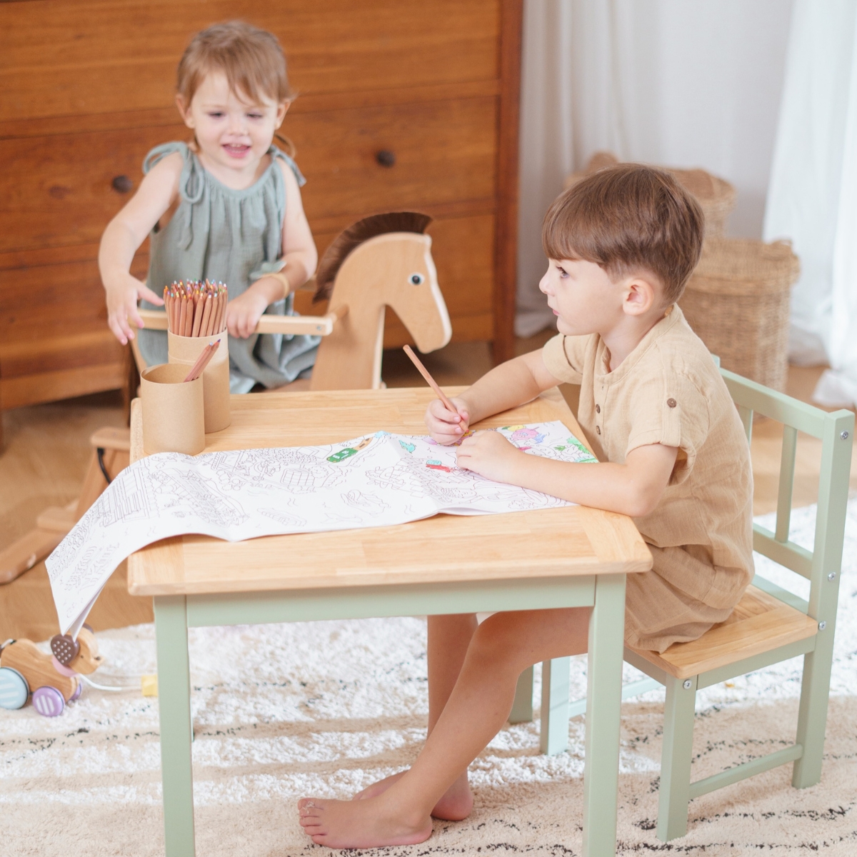 Ensemble table et chaises Activity vert-blanc (3 pièces) (Geuther) - Image 2