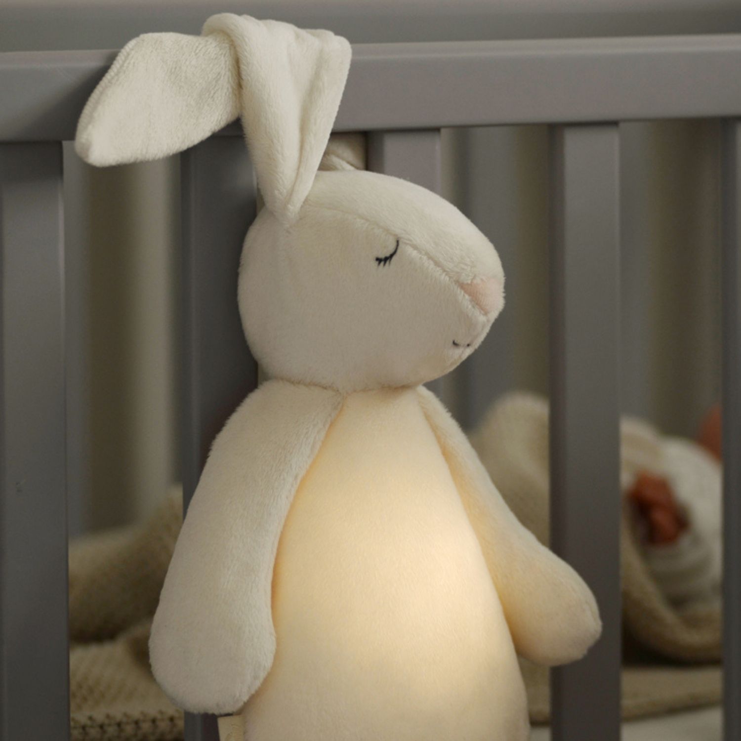 Peluche veilleuse lapin magique crème de lune (Moonie) - Image 6