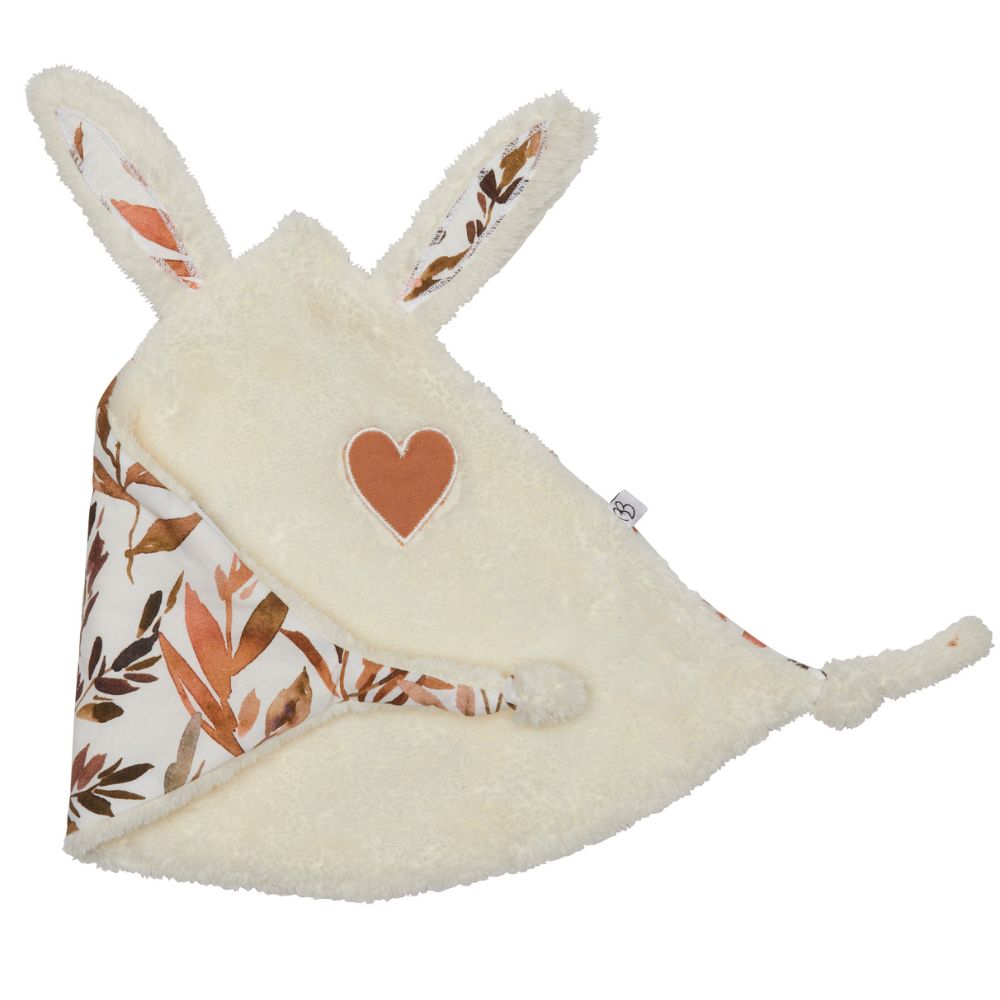 Bb&Co - Doudou attache sucette Caramel forest lapin petit cœur (35 x 25 cm)
