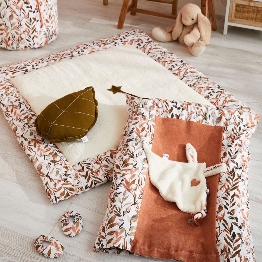 Doudou attache sucette Caramel forest lapin petit cœur (35 x 25 cm) (Bb&Co) - Image 1