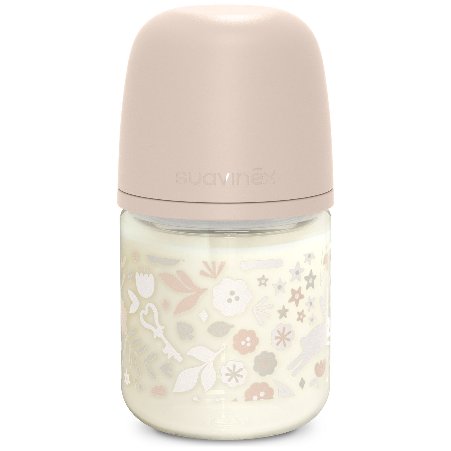 Suavinex - Biberon en verre tétine SXPro S Wonderland Rose (120Ml)