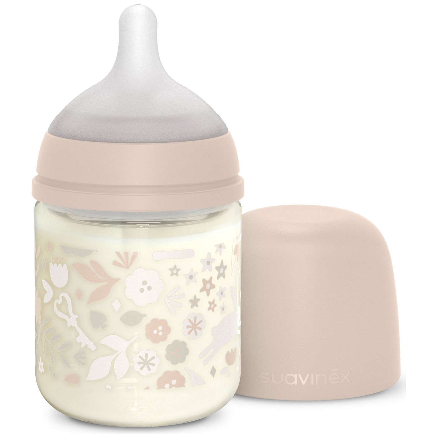 Biberon en verre tétine SXPro S Wonderland Rose (120Ml) (Suavinex) - Image 1