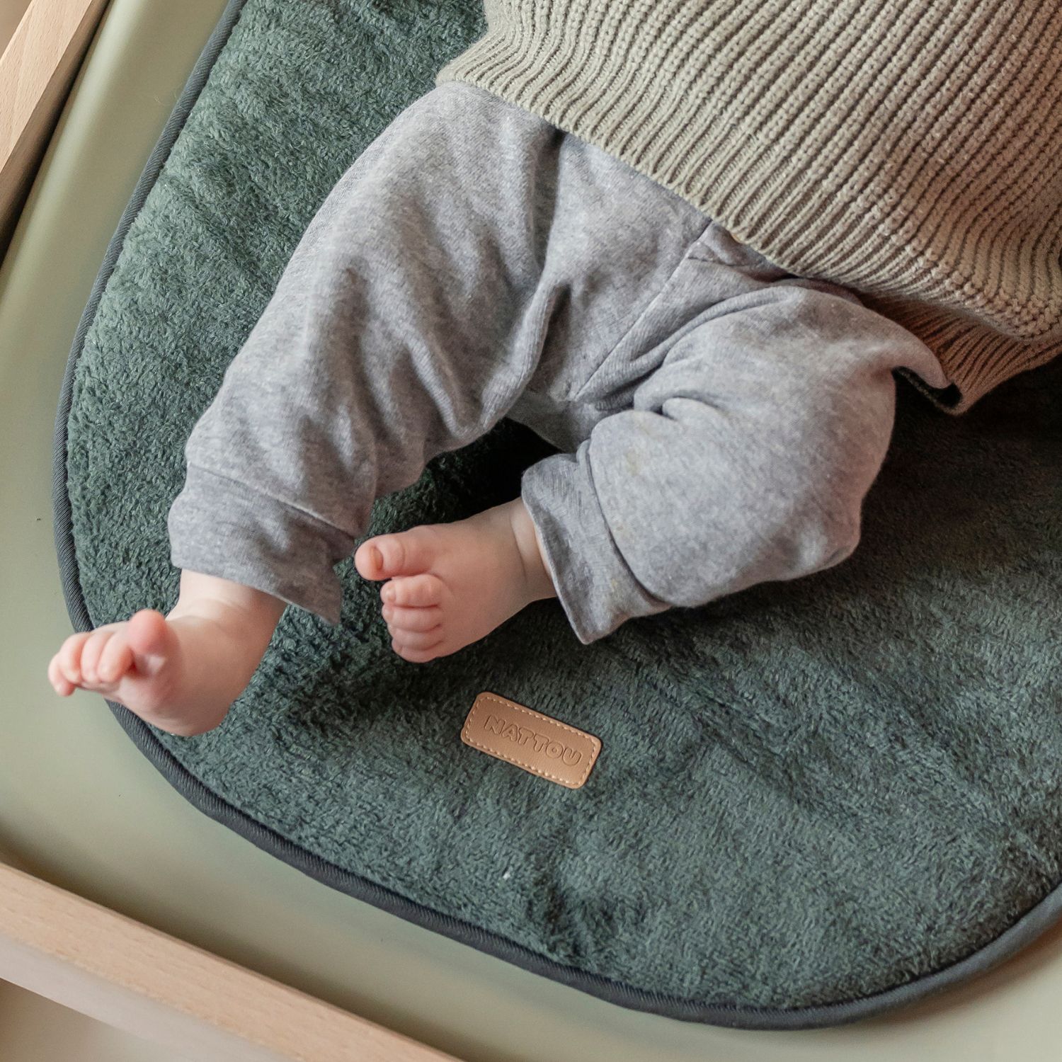 Coussin en éponge pour matelas à langer Vert (Nattou) - Image 2
