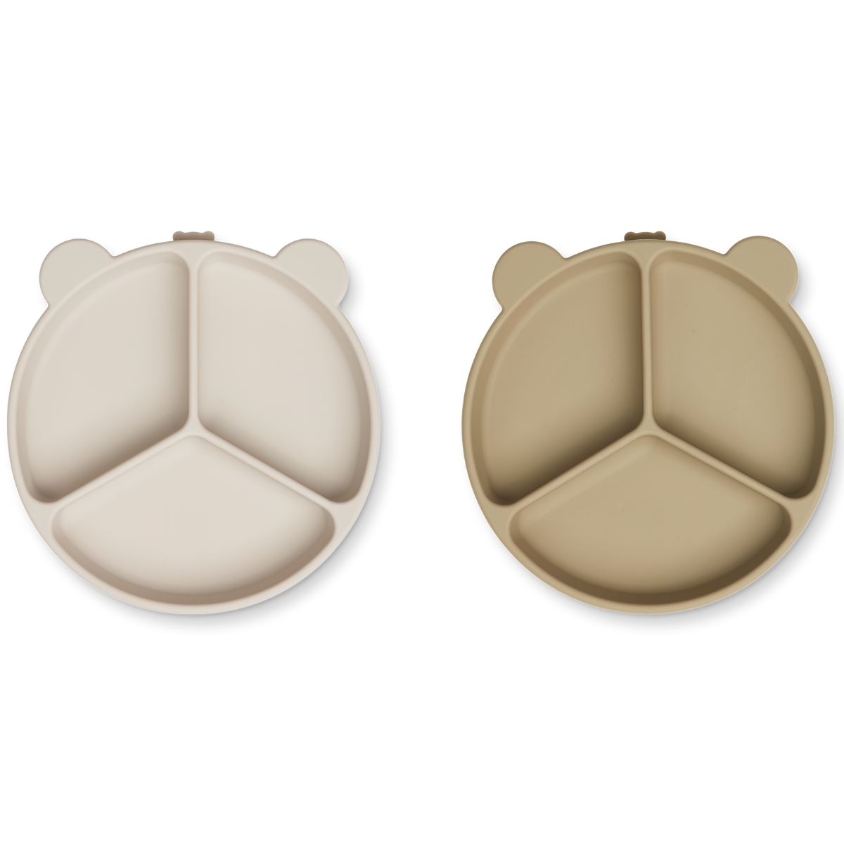 Liewood - Lot de 2 assiettes à compartiments ventouse Stacy Sandy-Oat