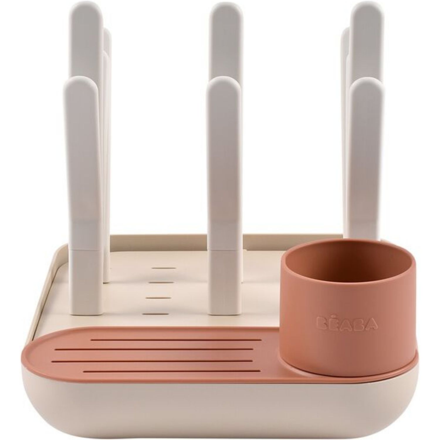 Béaba - Égouttoir à biberons modulable Forêt terracotta/argile - Rose