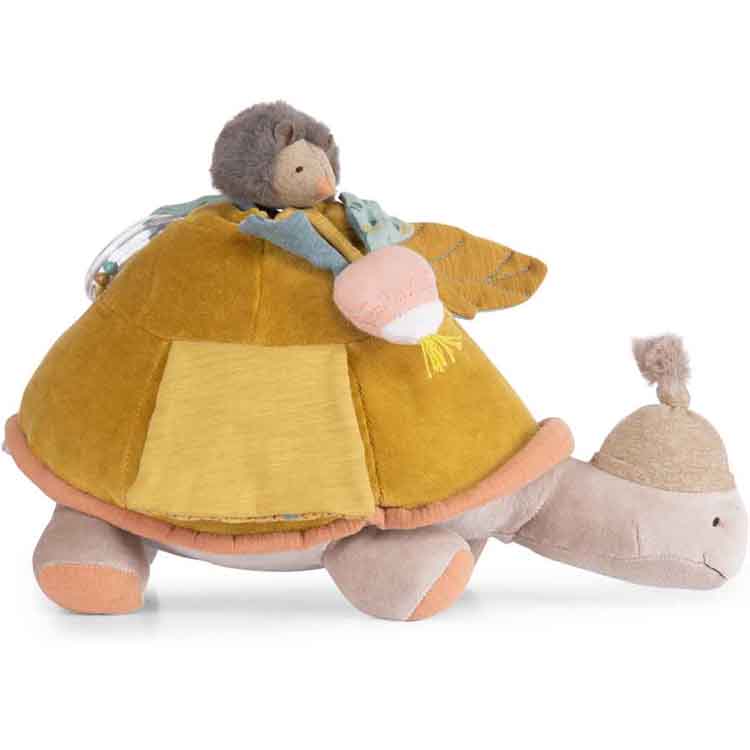 Grande peluche d'activités tortue Trois petits lapins
