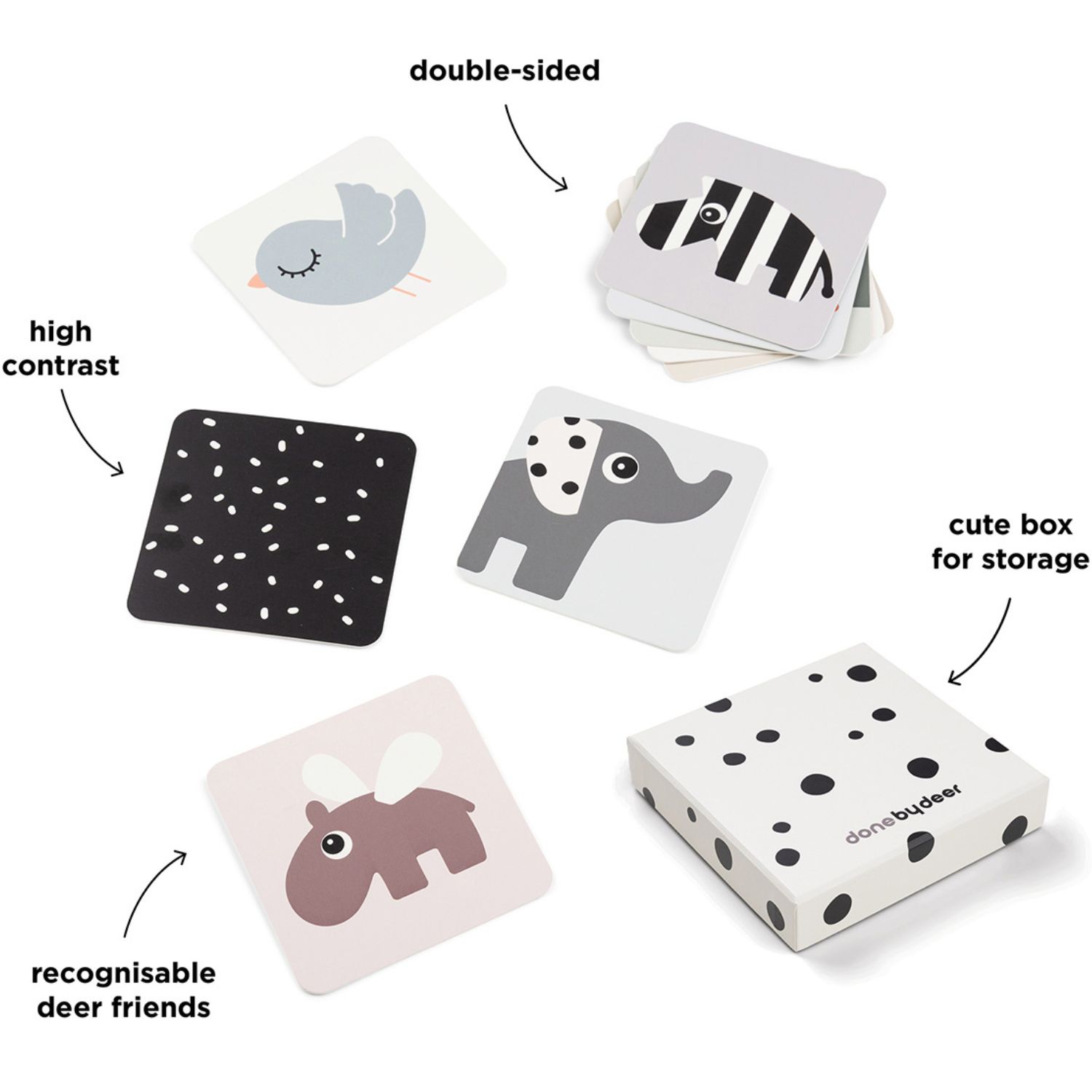 Lot de 10 cartes aux motifs contrastés Deer friends (Done by deer) - Image 6