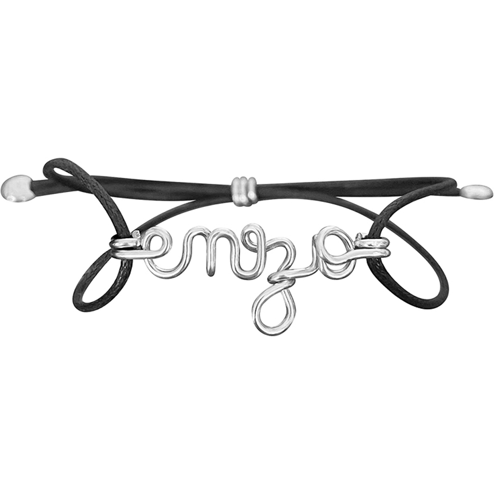Padam Padam - Bracelet cordon coton ciré Prénom argent (personnalisable)