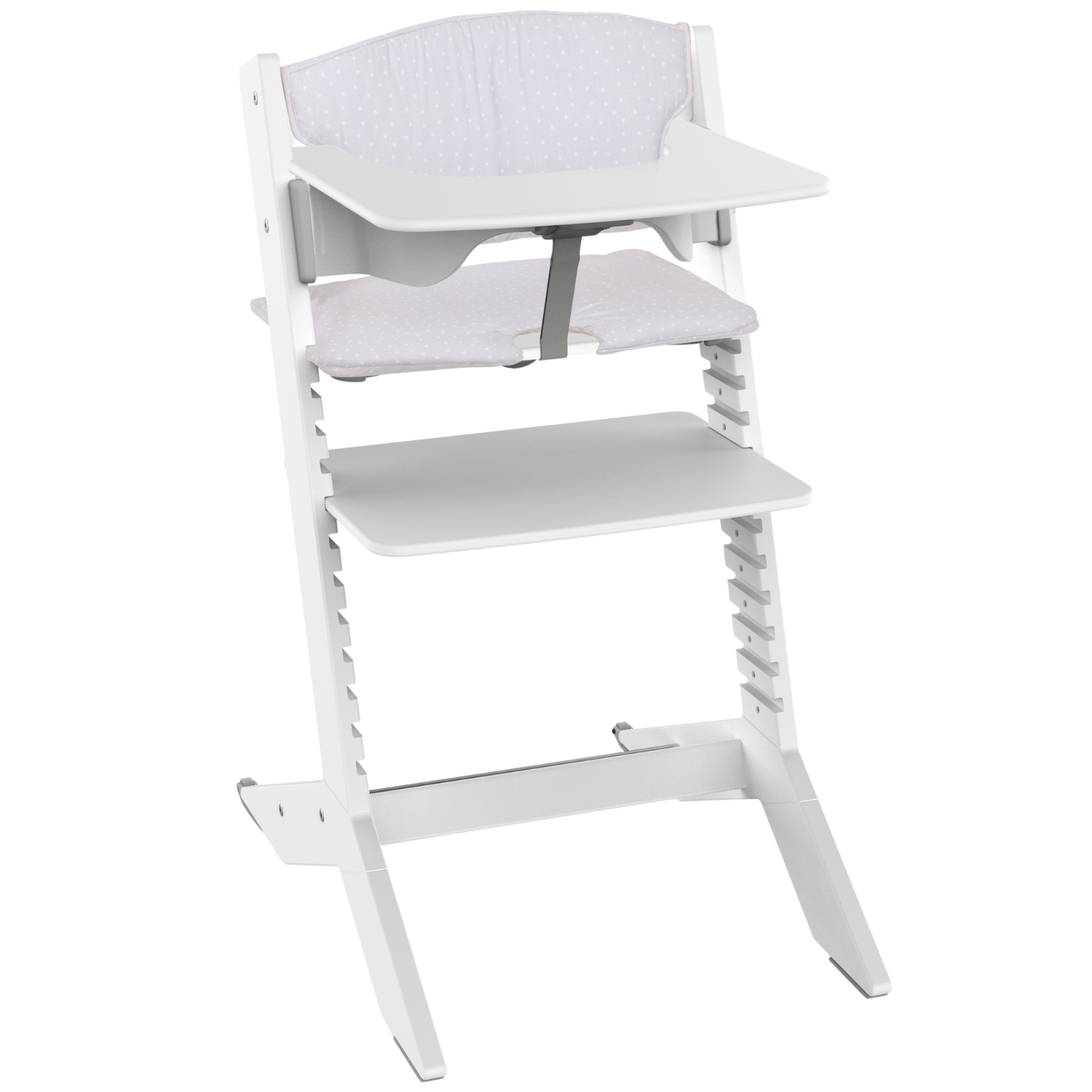 Chaise haute évolutive Nala Blanche avec tablette et coussin