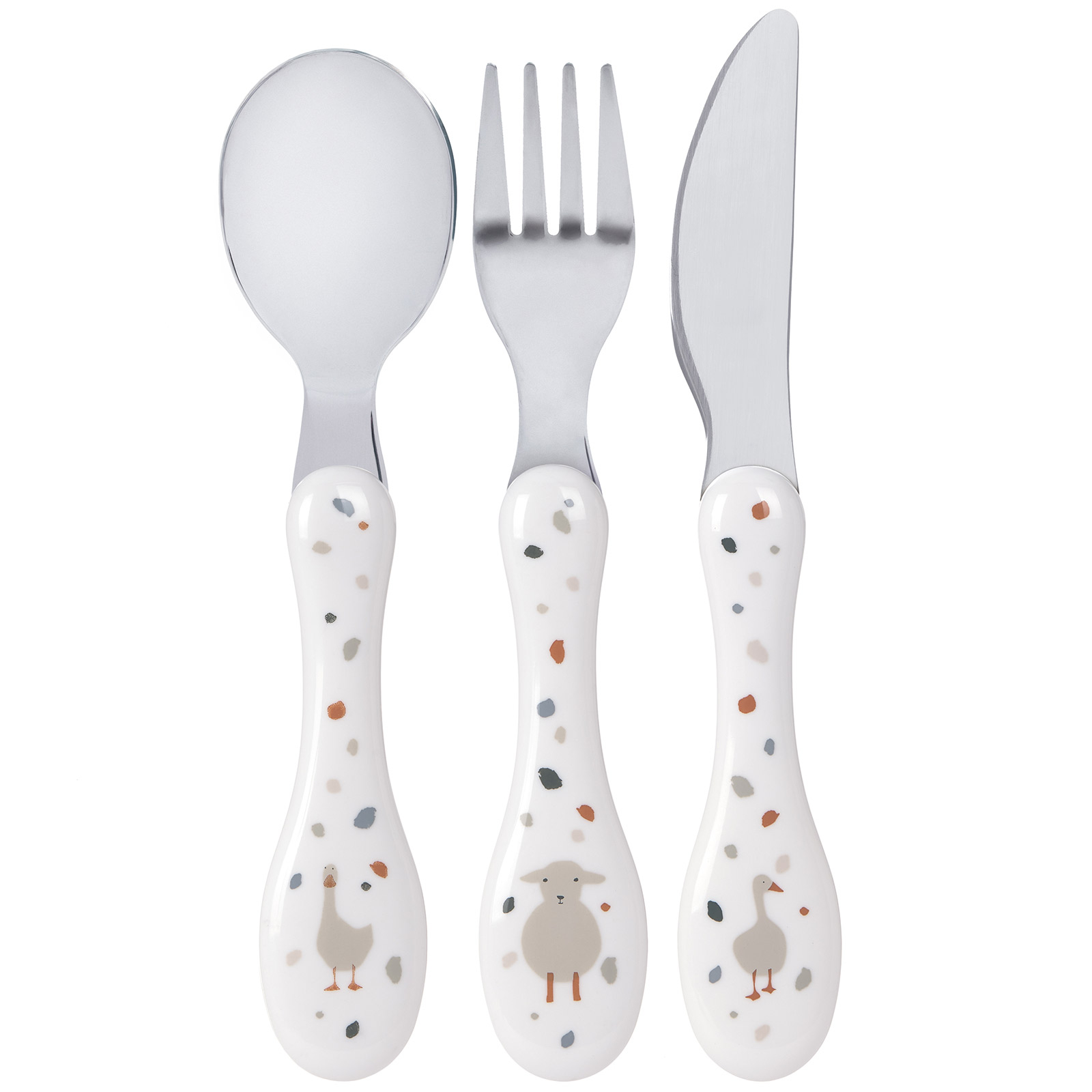 Set de 3 couverts Tiny Farmer mouton et oie (Lassig) - Image 1