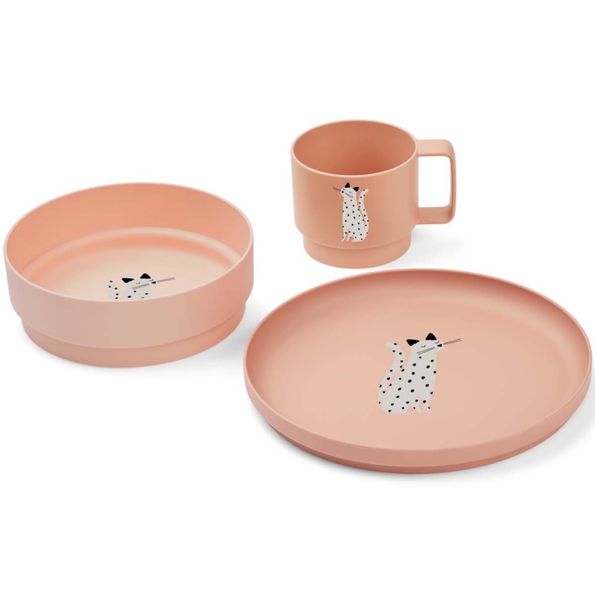 Liewood - Coffret repas Archi Cat Tuscany Rose (3 pièces) - Reconditionné