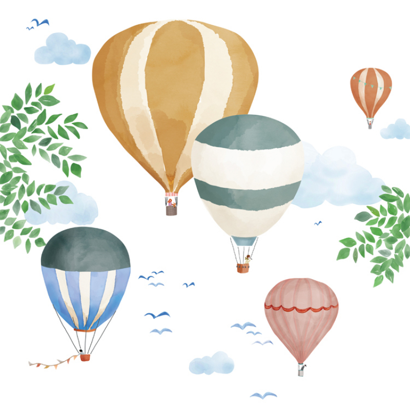 Stickers géants Montgolfière aquarelle (Mimi'lou) - Image 1