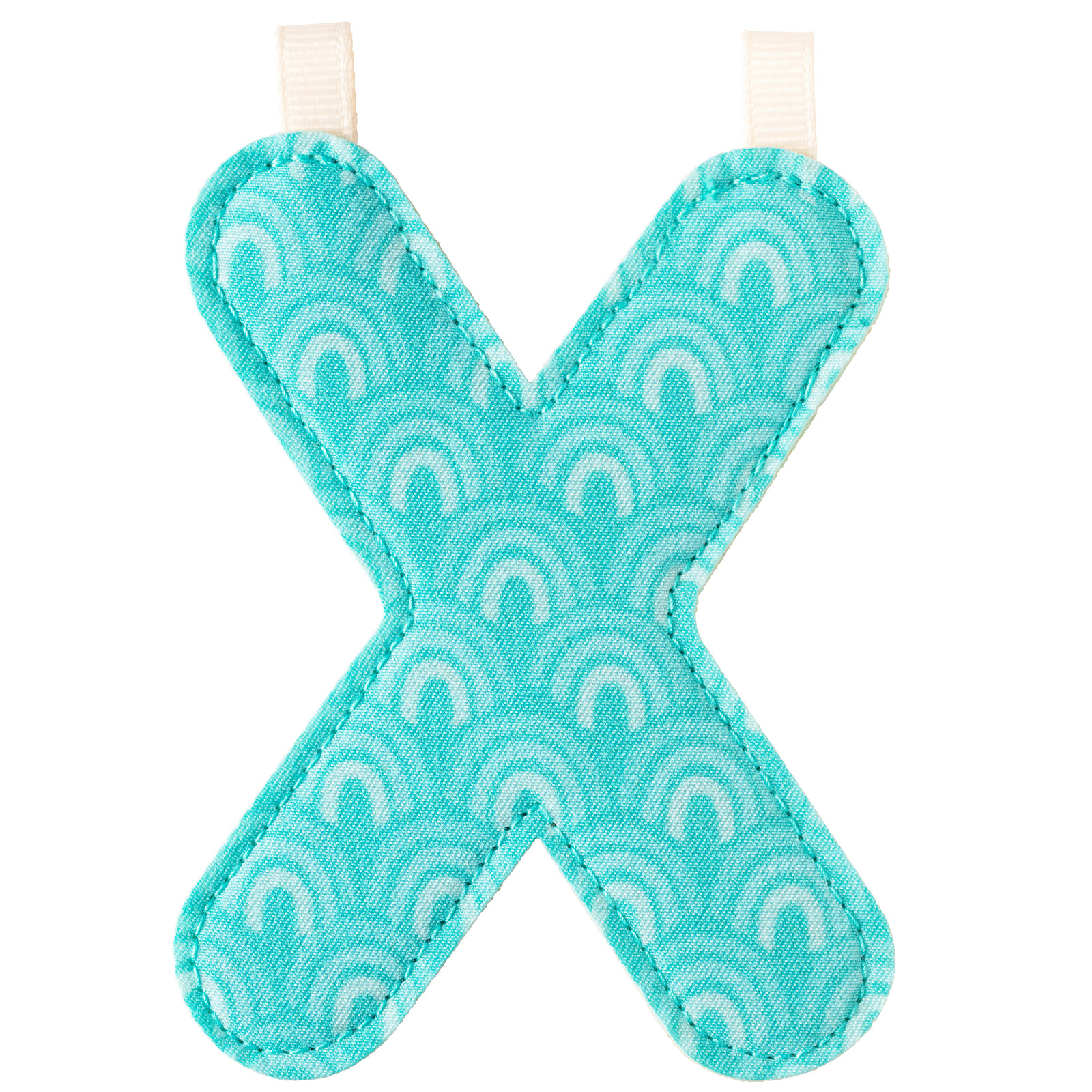 Lettre en tissu à suspendre réversible X (9,5 cm)