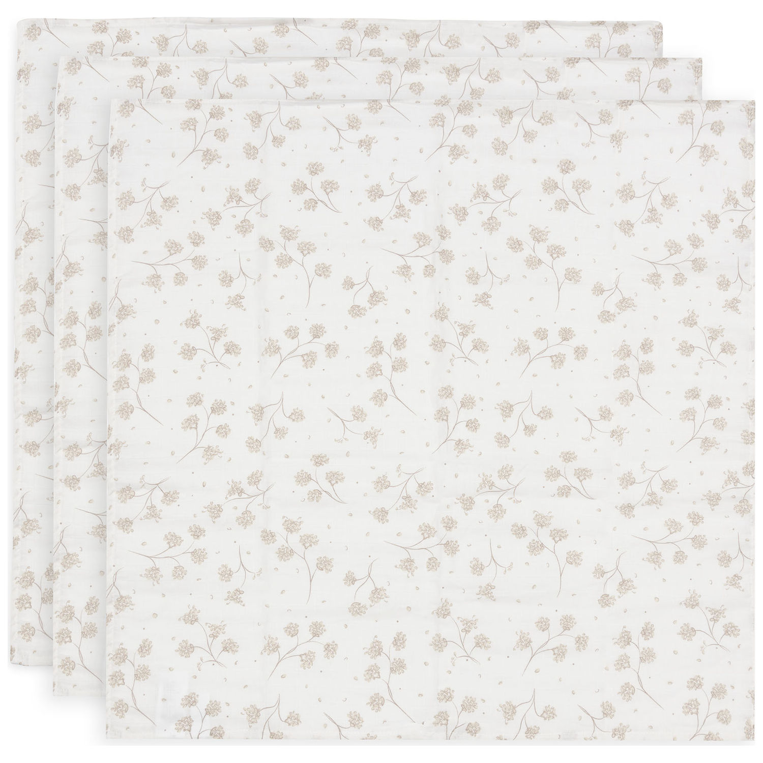 Jollein - Lot de 3 Lange Gaze de Coton Small Leafy Dreams