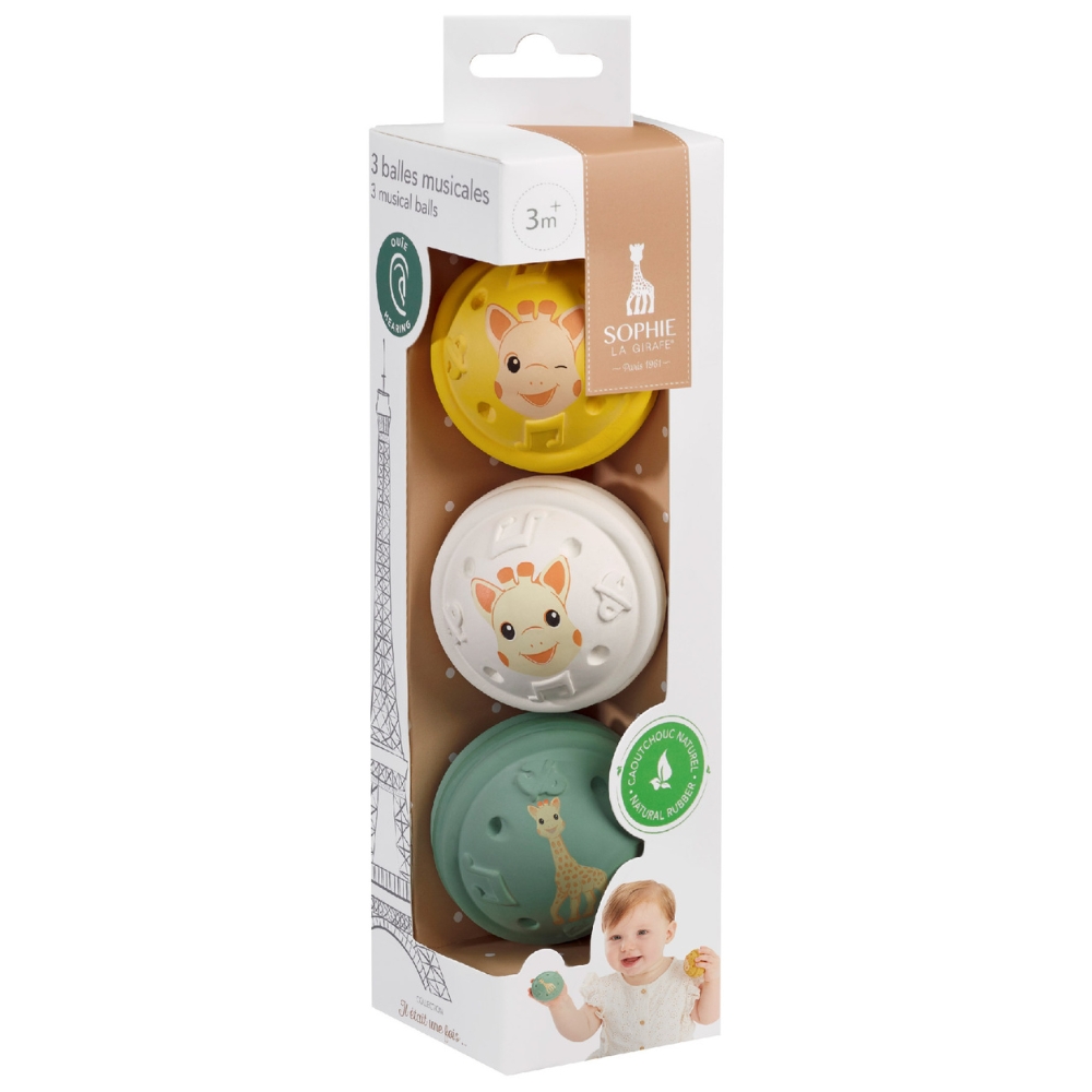 Lot de 3 balles musicales Sophie la girafe - Ouïe (Sophie la girafe) - Image 2