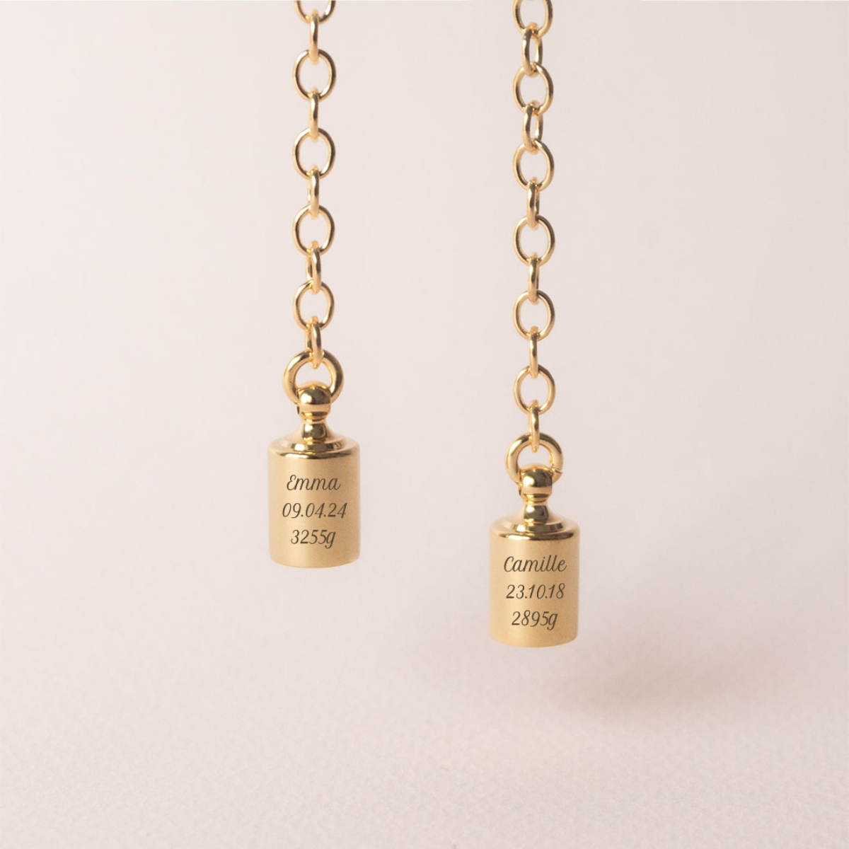 Mon Petit Poids - Collier Mes Petits Poids personnalisable (plaqué or jaune)