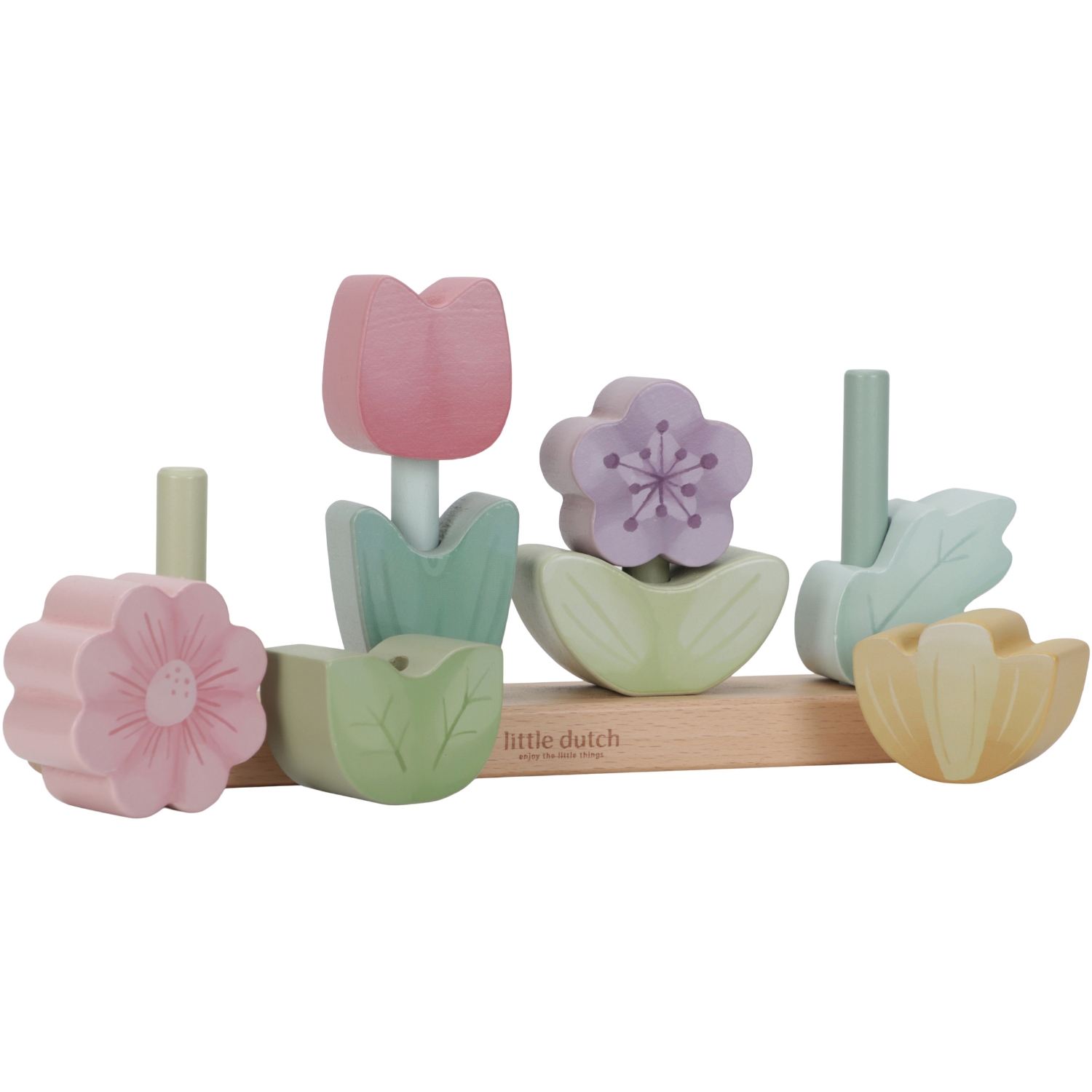 Puzzle fleurs à empiler en bois FSC Fairy Garden (Little Dutch) - Image 4