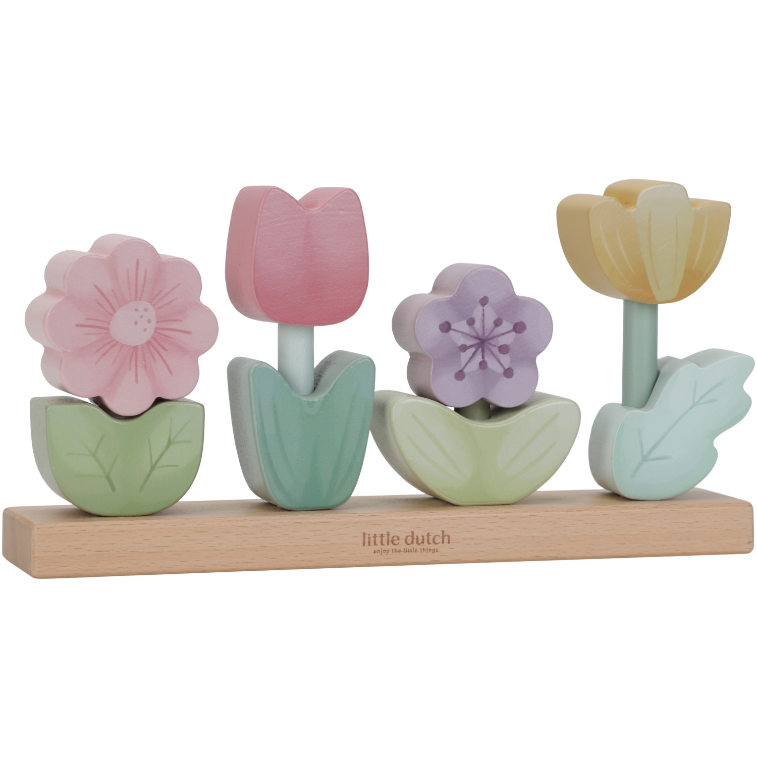 Puzzle fleurs à empiler en bois FSC Fairy Garden (Little Dutch) - Image 5