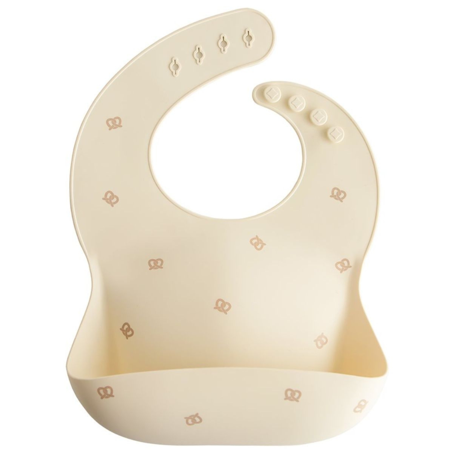 Mushie - Bavoir à poche en silicone Pretzel