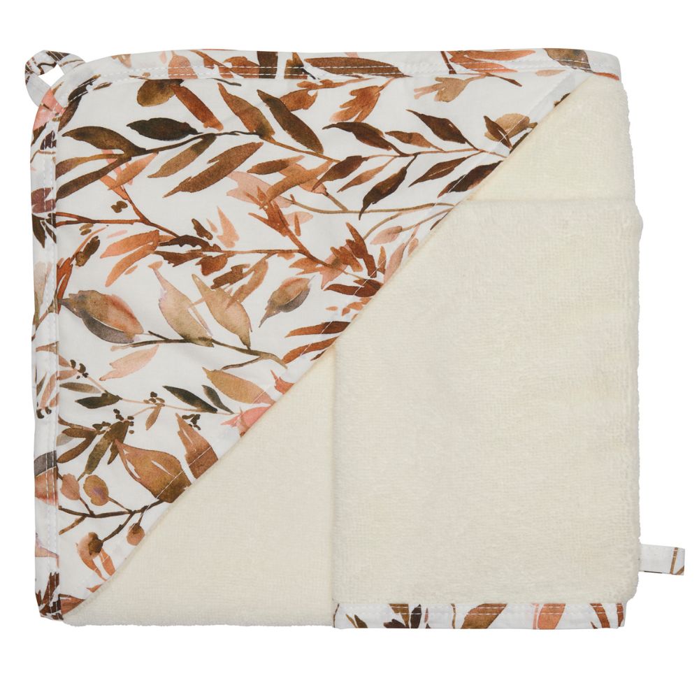 Bb&Co - Cape de bain bambou + gant Caramel forest (70 x 70 cm)