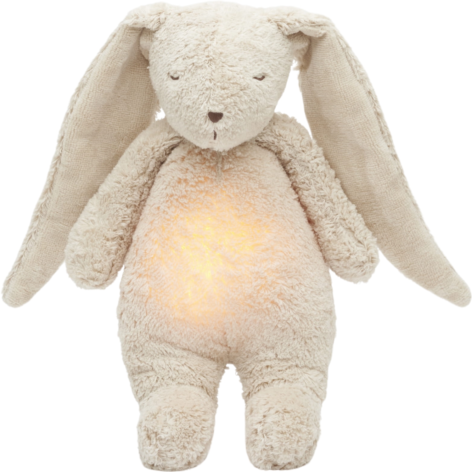 Moonie - Peluche veilleuse lapin nature bio avec sons & lumières sable 2.0