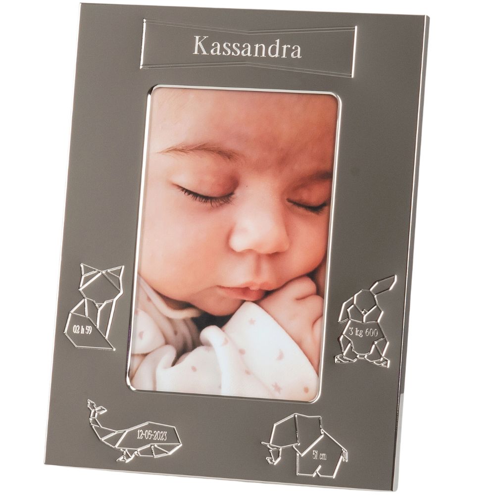 ANVIE - Cadre de naissance métal argenté Kassandra (personnalisable)