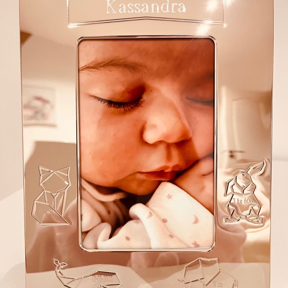 Cadre de naissance métal argenté Kassandra (personnalisable) (ANVIE) - Image 2