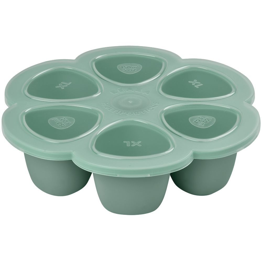Moule de cong&eacute;lation multi portions silicone Sage green (6 x 150 ml)