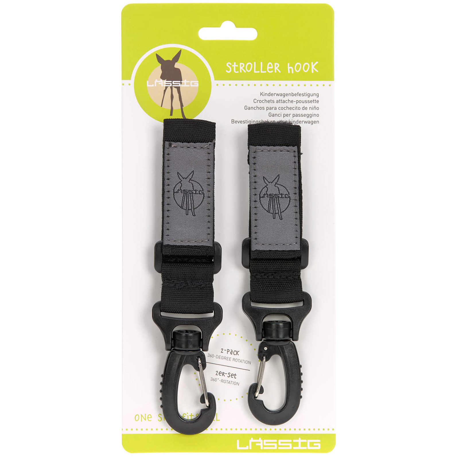 Crochets attache poussette noir (Lassig) - Image 6