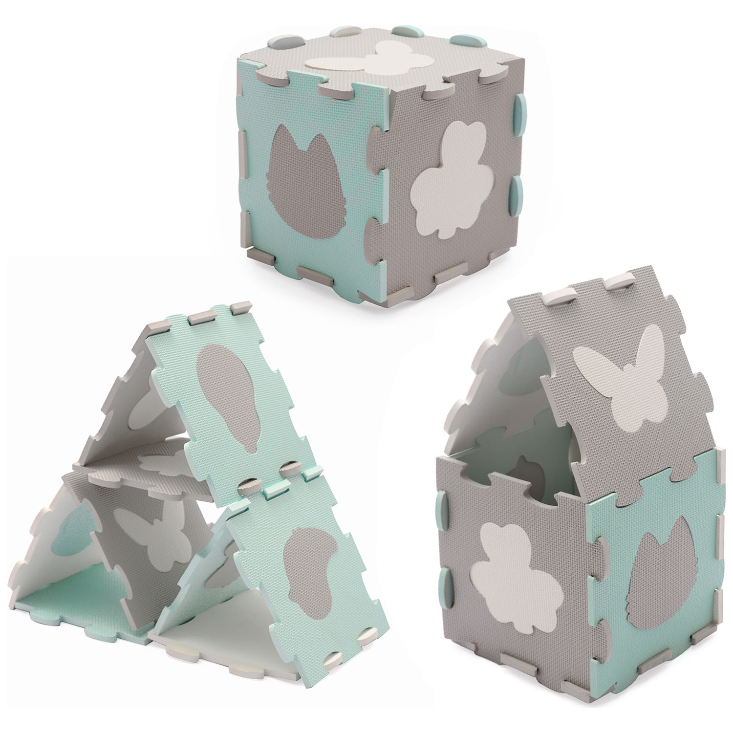 Tapis puzzle Luno Shapes Mint (165 x 185 cm) (Kinderkraft) - Image 5