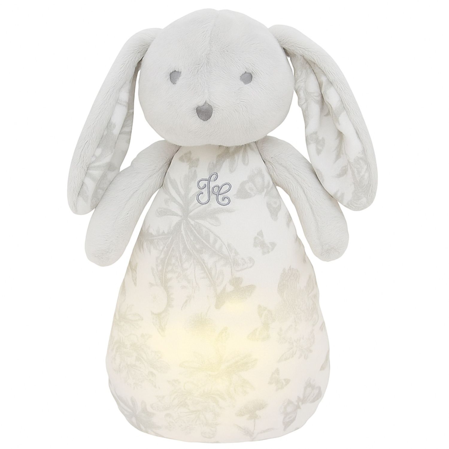 Tartine et Chocolat - Peluche bruit blanc lapin Toile de Jouy gris