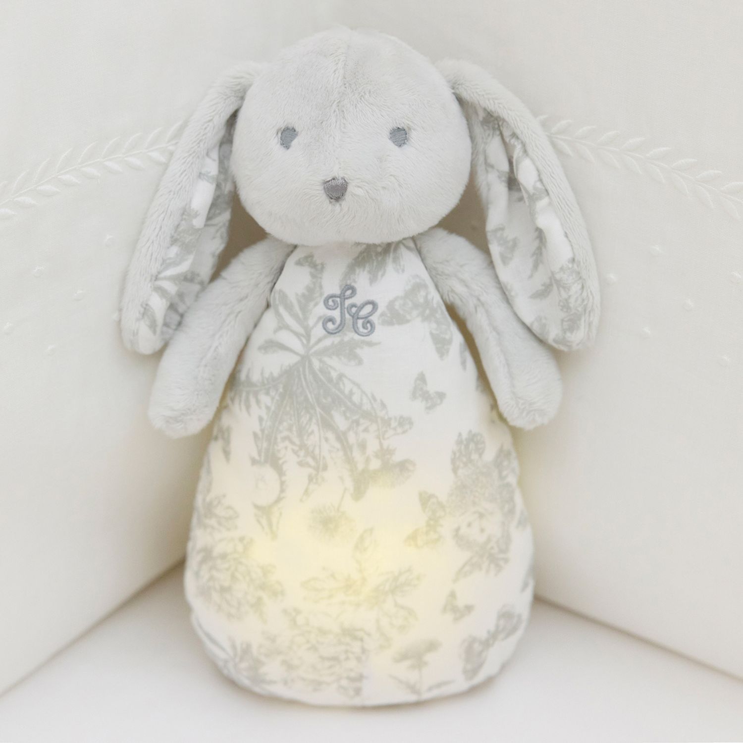 Peluche bruit blanc lapin Toile de Jouy gris (Tartine et Chocolat) - Image 2