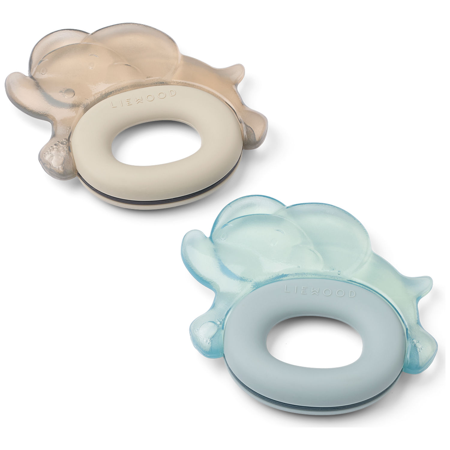 Lot de 2 anneaux de dentition réfrigéré Rita Elephant Sandy-Dove Blue (Liewood) - Couverture