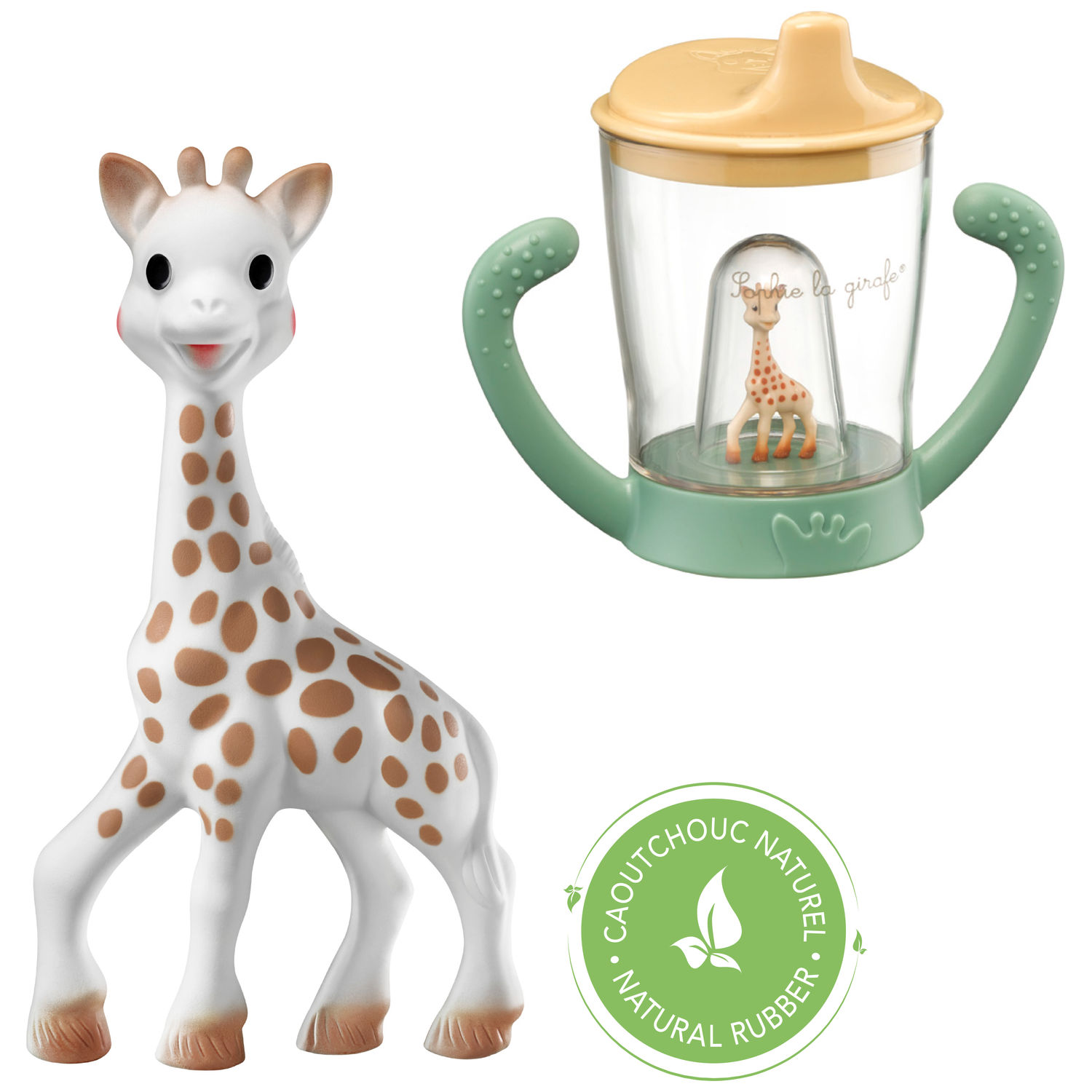Vulli - Coffret Sophie la girafe et sa tasse anti-fuite - Beige