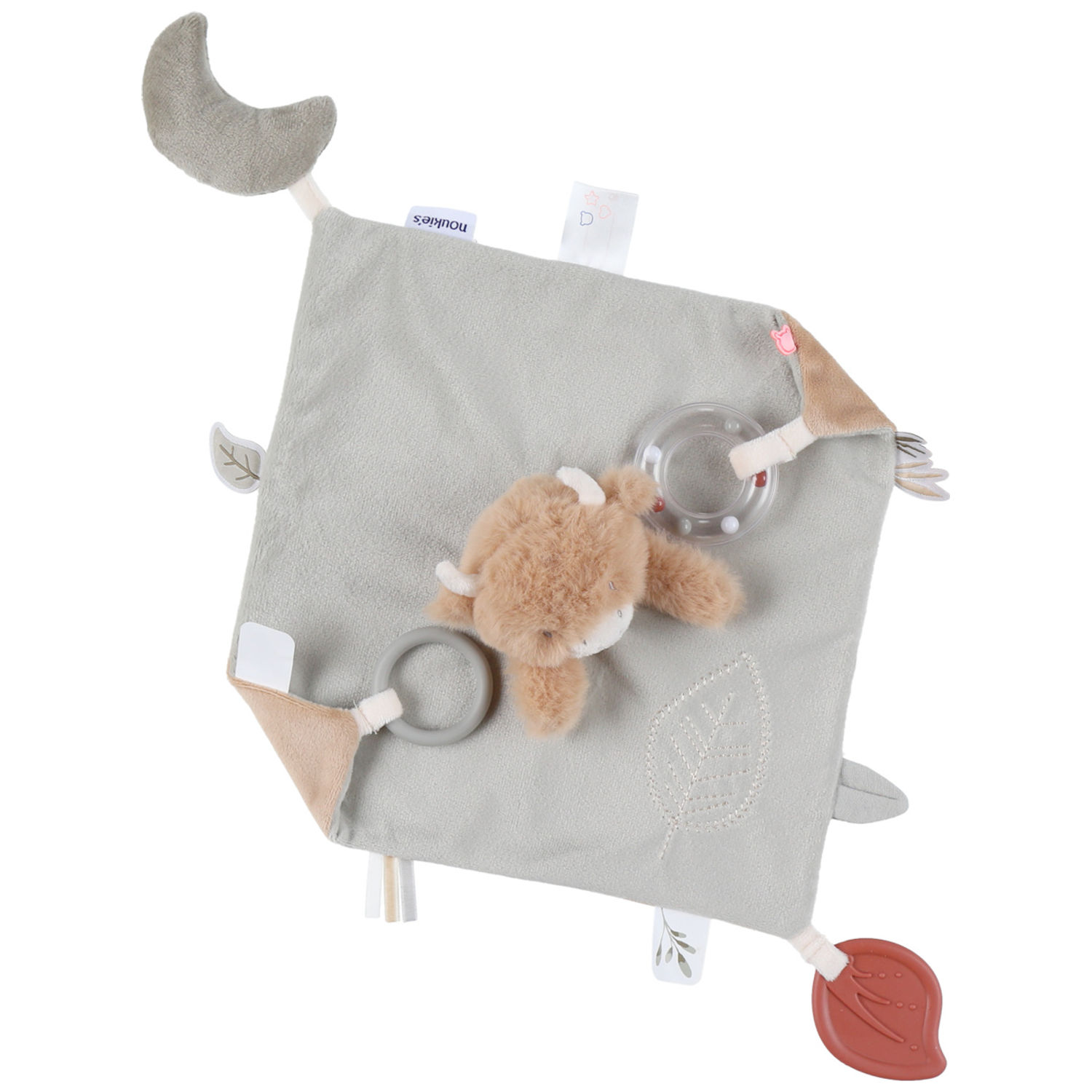Doudou plat attache sucette Fluffy Cow (Noukie's) - Image 4