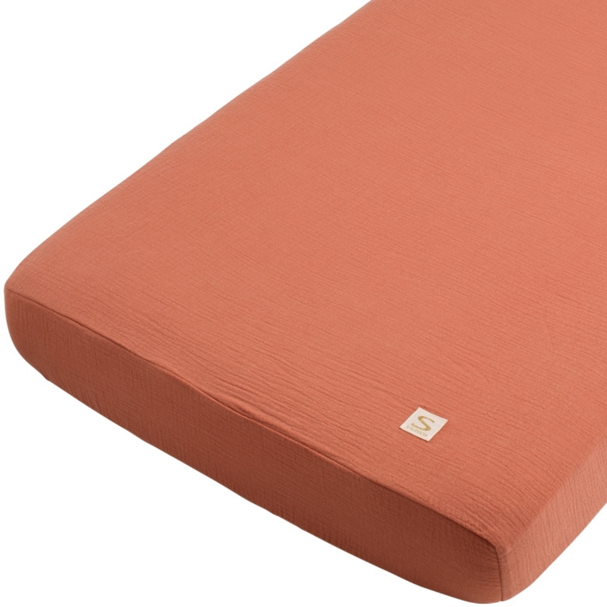 Drap housse en mousseline de coton Terracotta (70 x 140 cm) (Sauthon) - Couverture