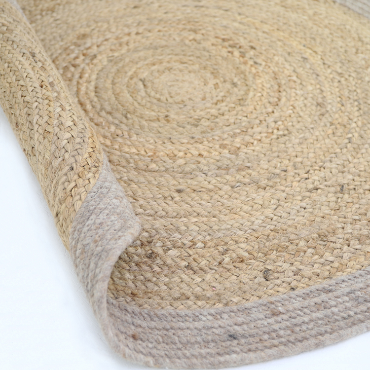 Tapis rond Yhuki en jute et laine Taupe (140 cm) (Nattiot) - Image 1