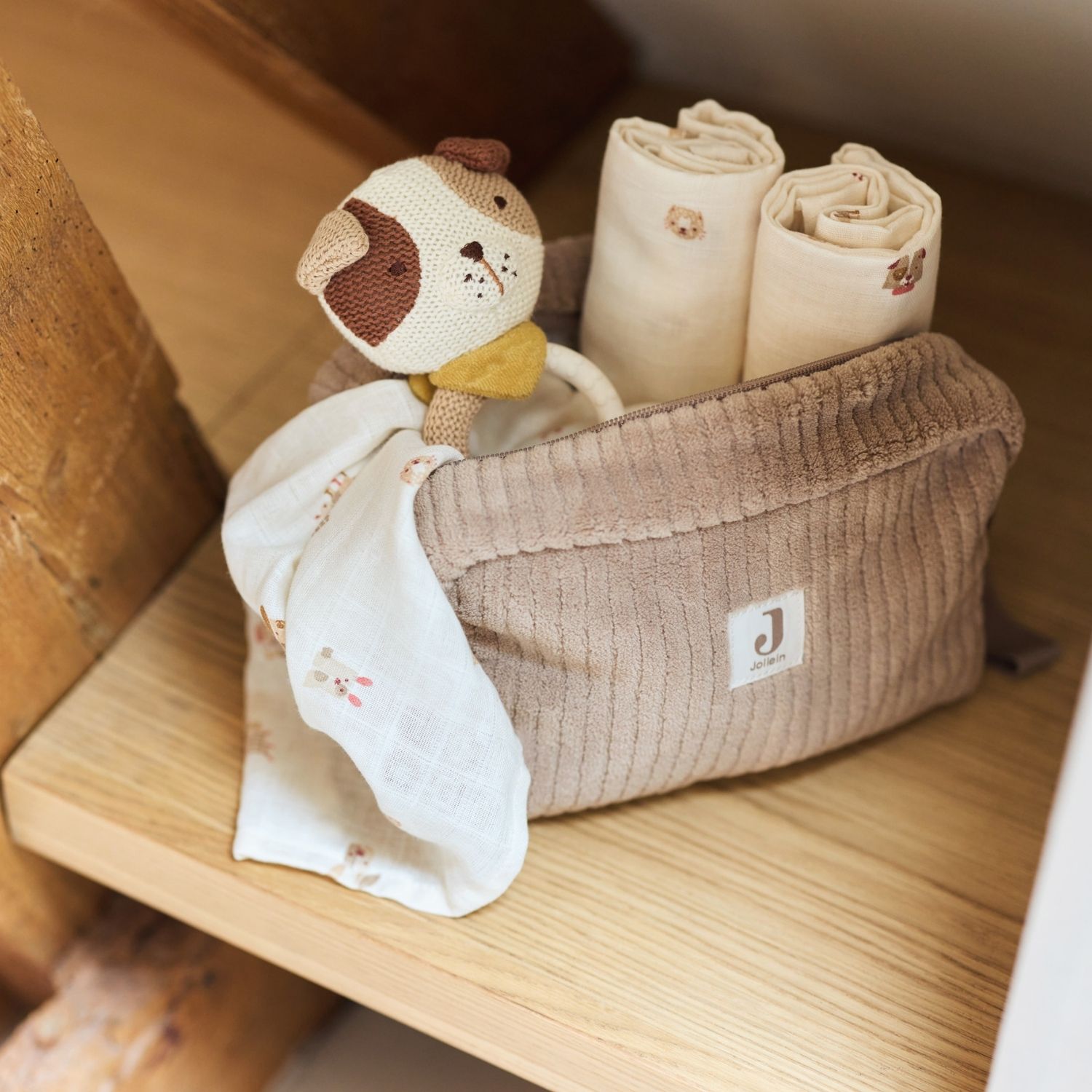 Jollein - Trousse de toilette Cloudy Rib Milky Coffee